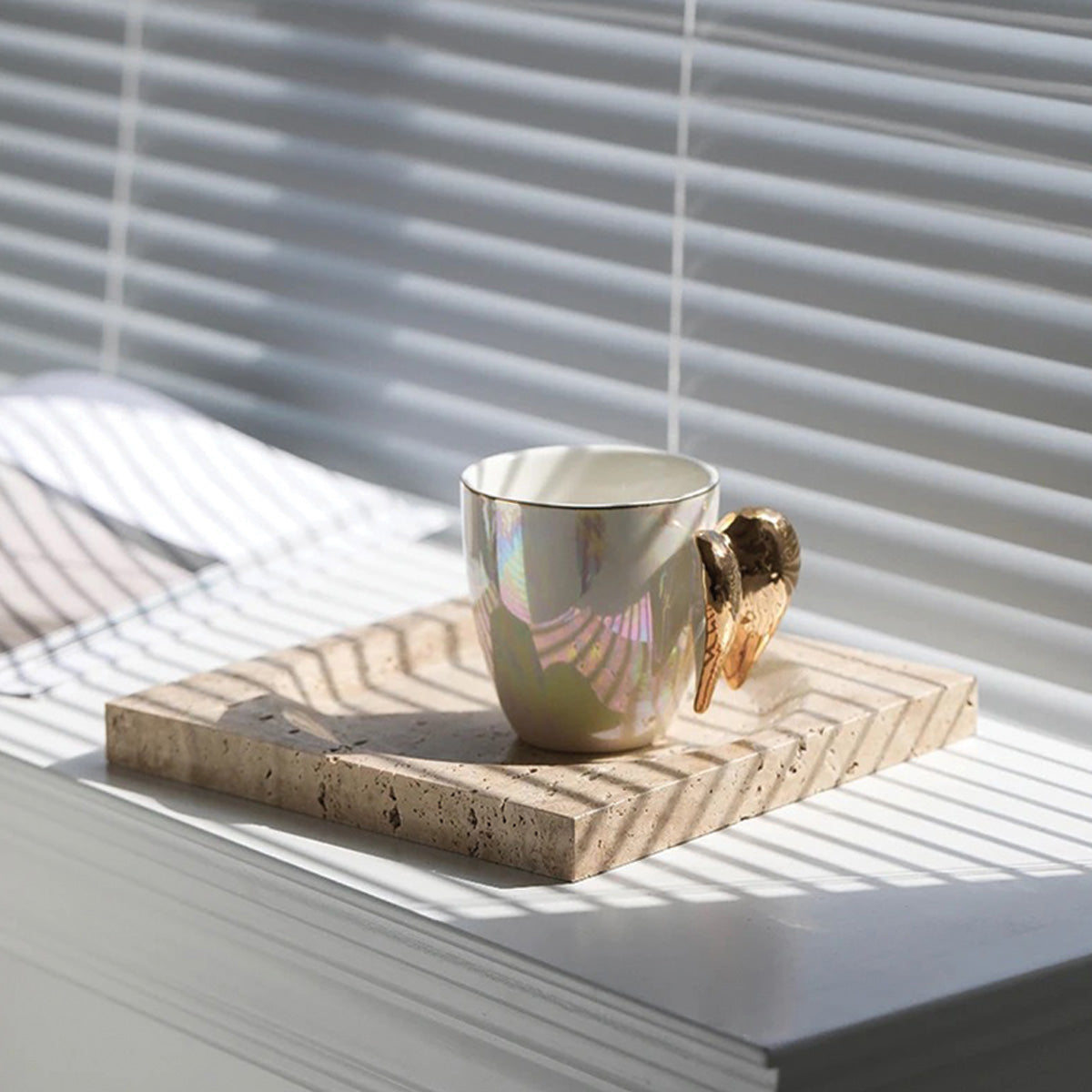 Calme Varme | Plateau en marbre – design ondulé – luxe intemporel