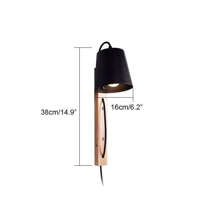 Douust | Applique murale en bois noir – Douille E27 – Élégance scandinave