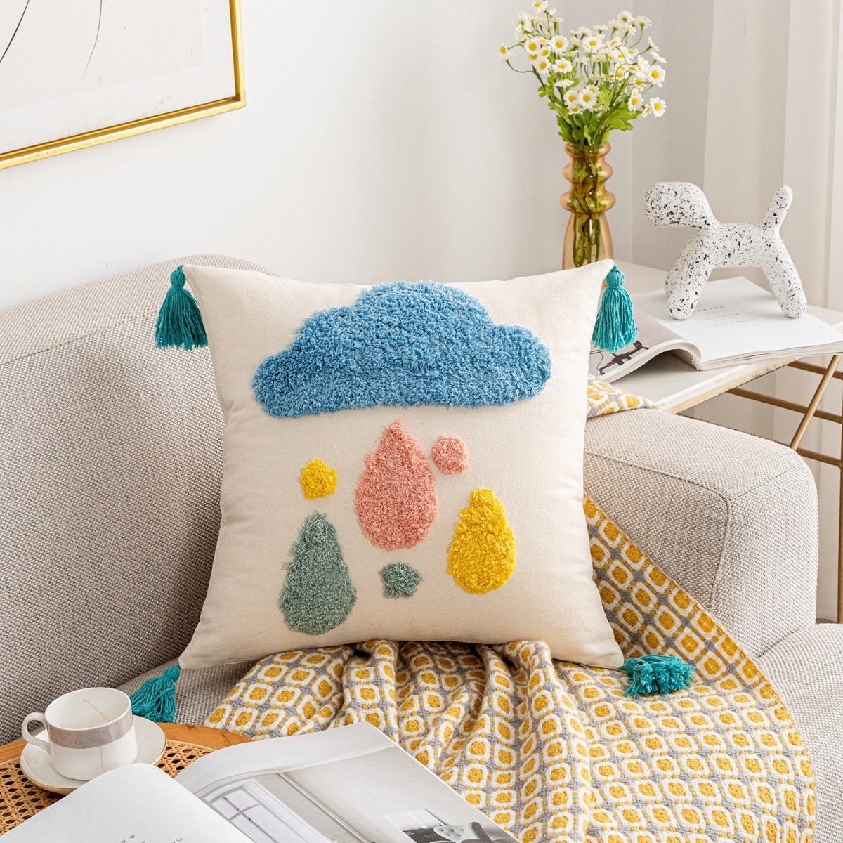 Housse de coussin tuftée Liora Joy