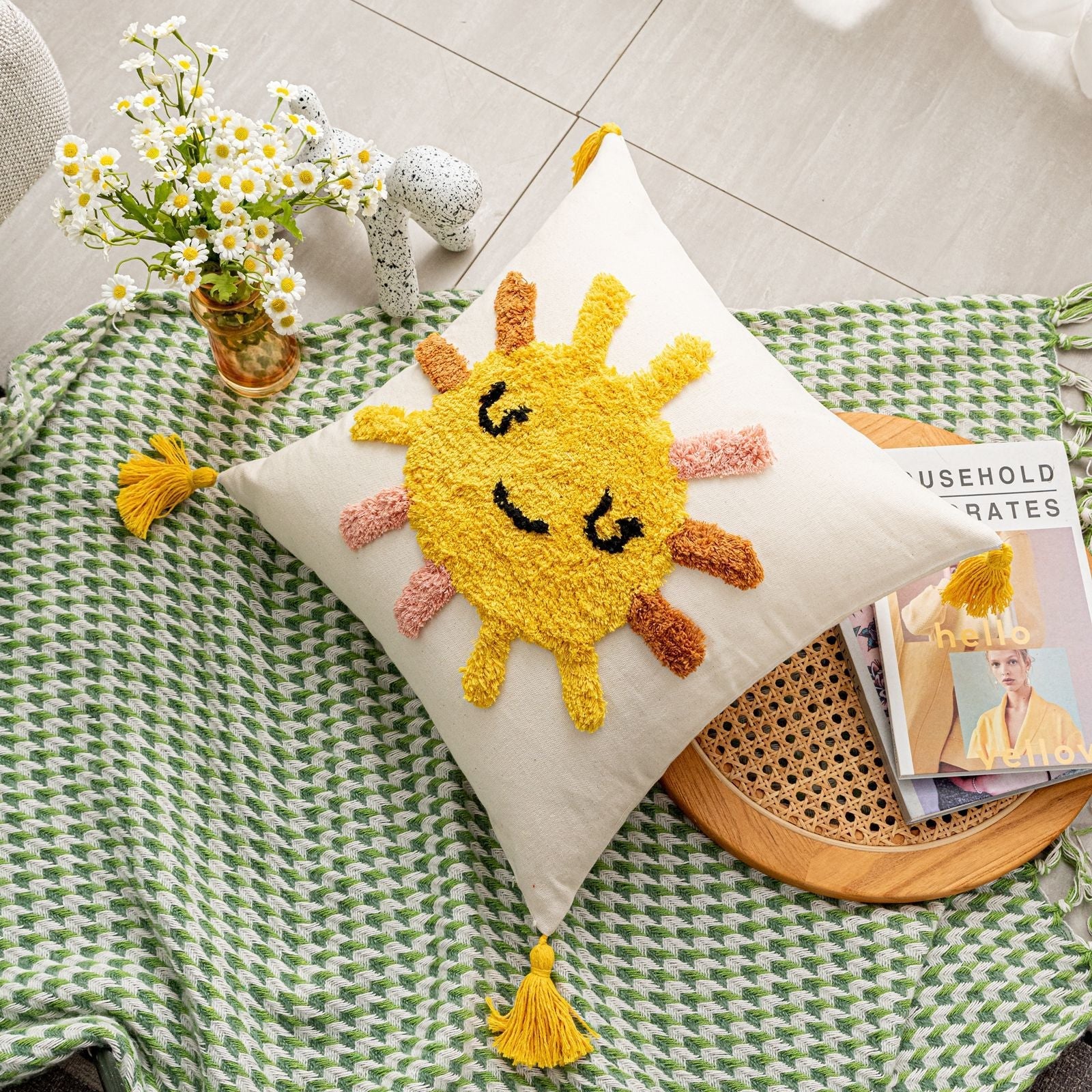 Housse de coussin tuftée Liora Joy