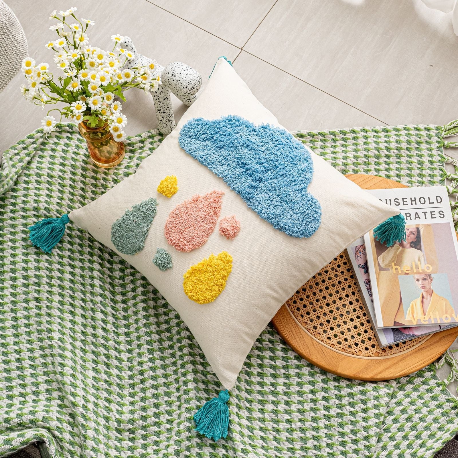 Housse de coussin tuftée Liora Joy