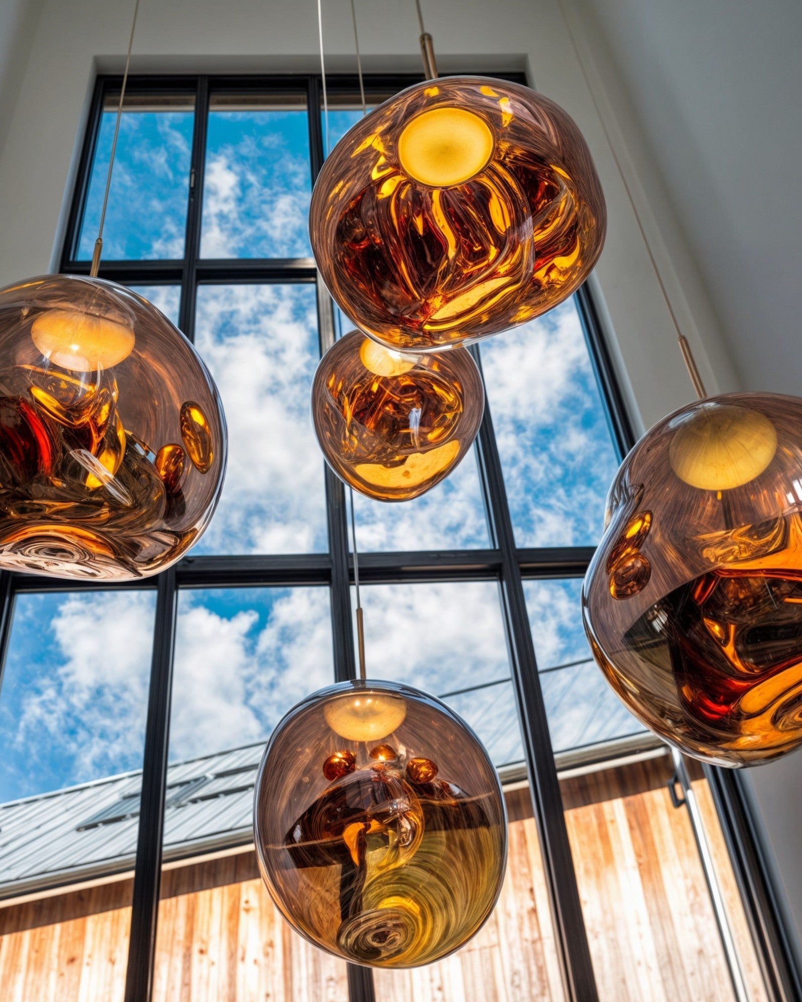 Lys Blå | Suspension LED – Design moderne en acrylique ambre