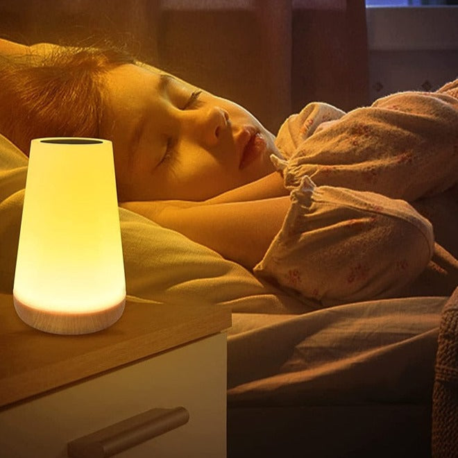 Calme Lind | Lampe de Nuit Tactile USB – Changement de Couleur – Ambiance Douce