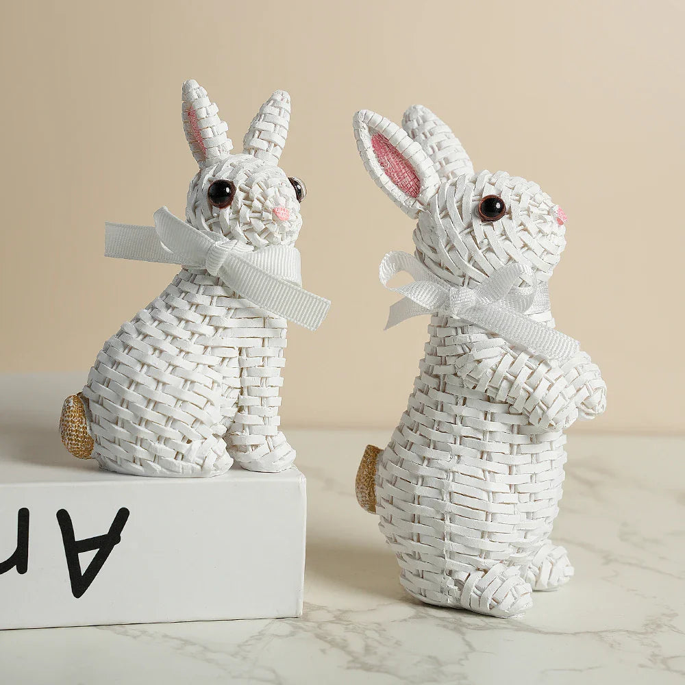 Lapins en osier rustiques Maris
