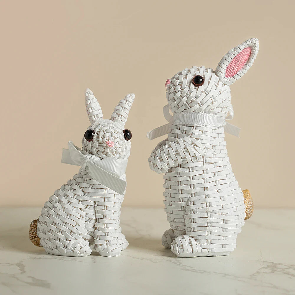 Lapins en osier rustiques Maris