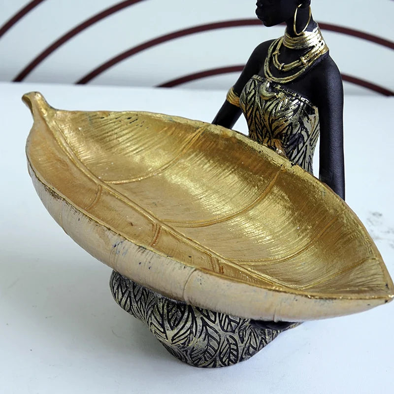 Plateau de Présentation en Feuille d'Or Ashanti