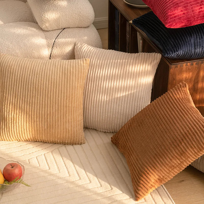 Housse de Coussin en Velours Côtelé Lumo