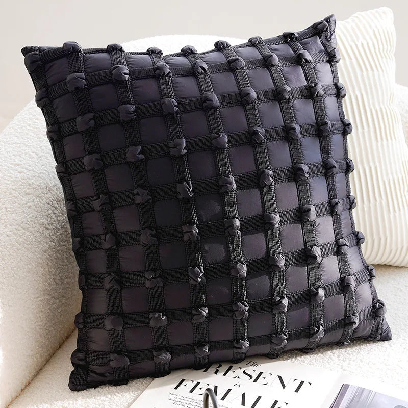 Housse de Coussin Tactile Noire