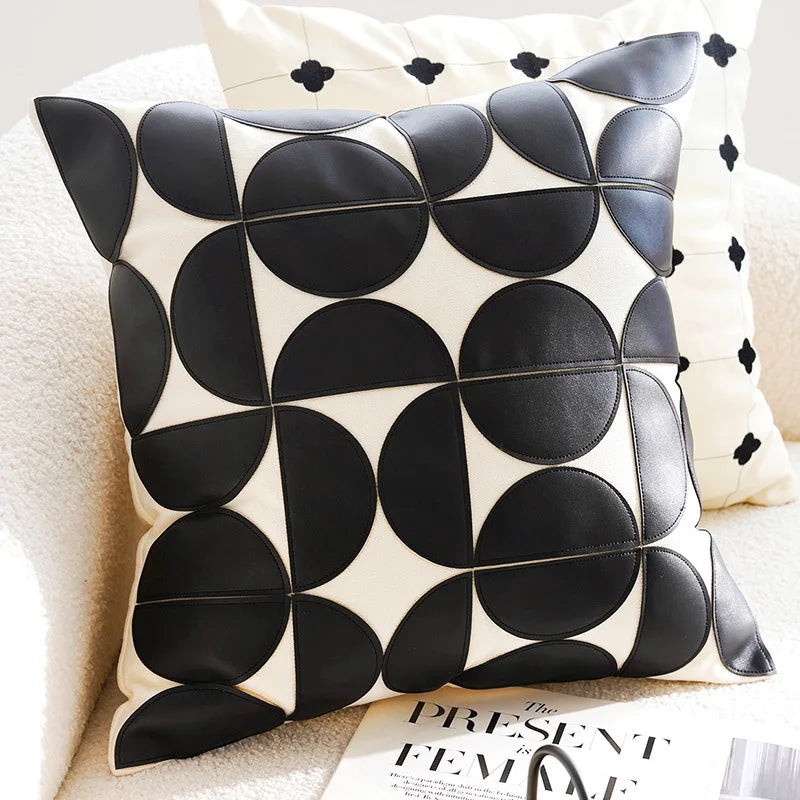 Housse de Coussin Tactile Noire