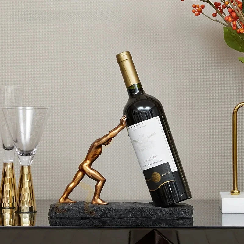 Support à vin en bronze Atlas