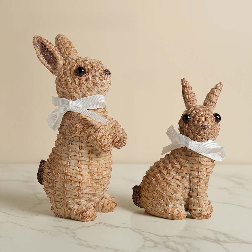 Lapins en osier rustiques Maris