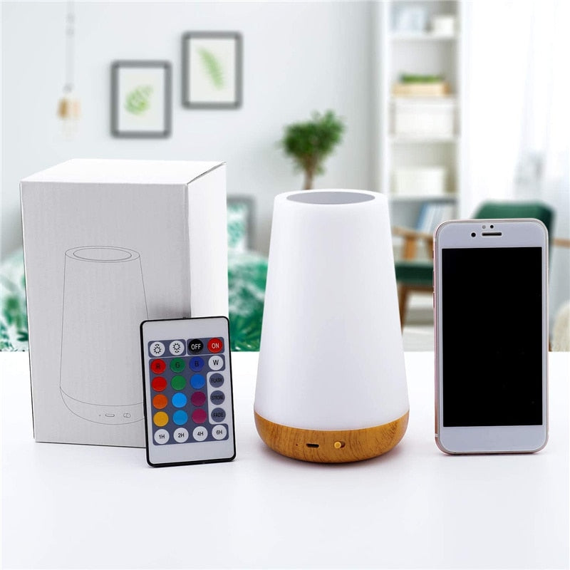 Calme Lind | Lampe de Nuit Tactile USB – Changement de Couleur – Ambiance Douce