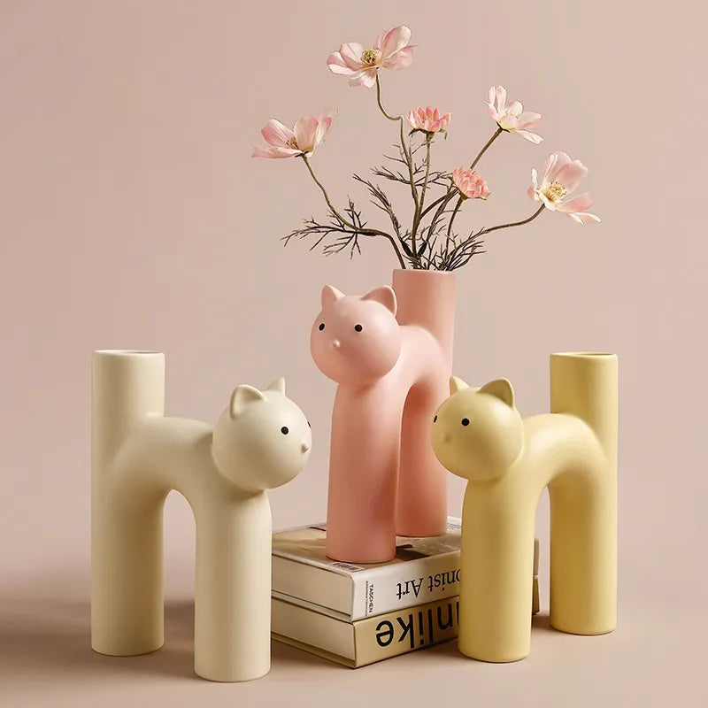 Vase en Porcelaine Marbly Cat