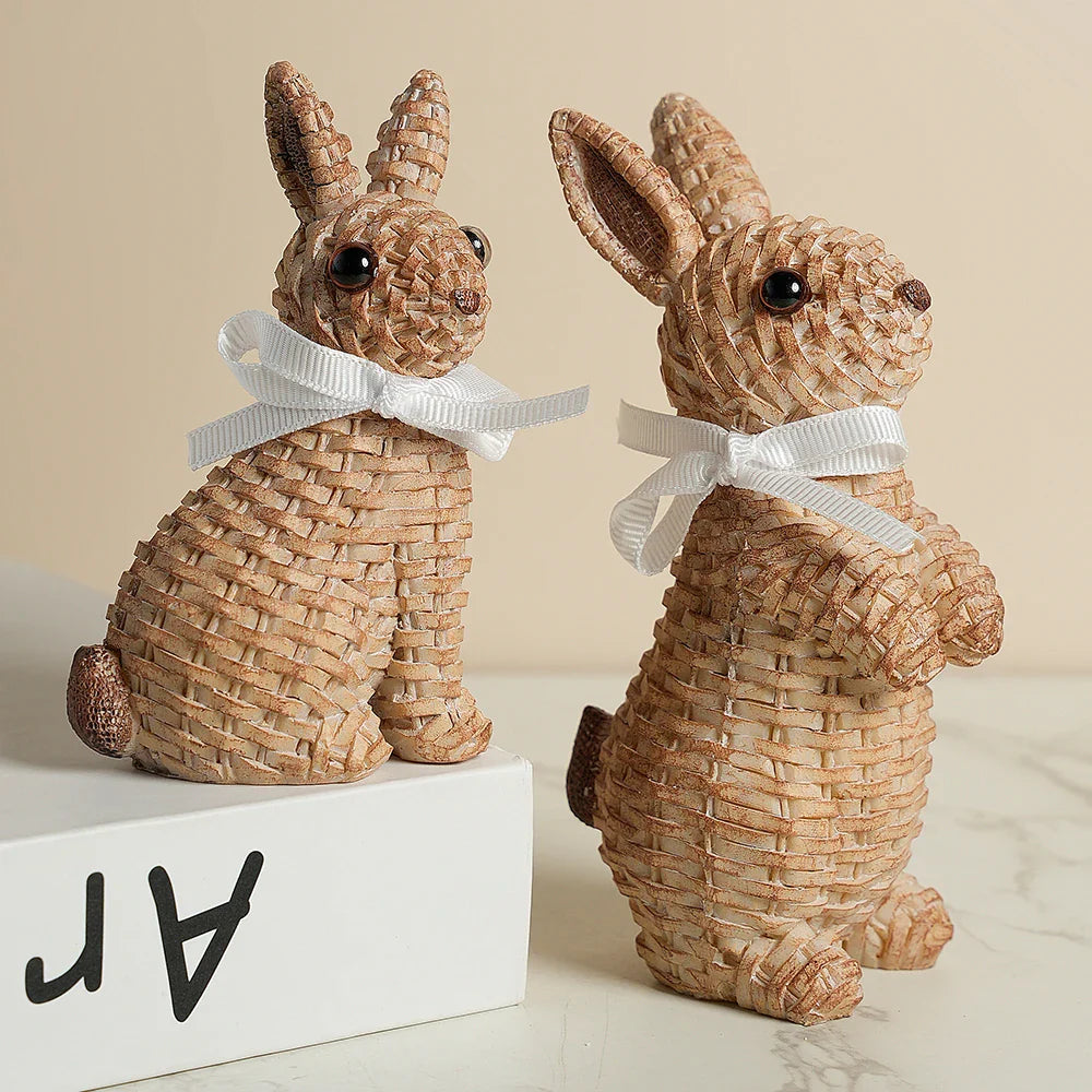 Lapins en osier rustiques Maris