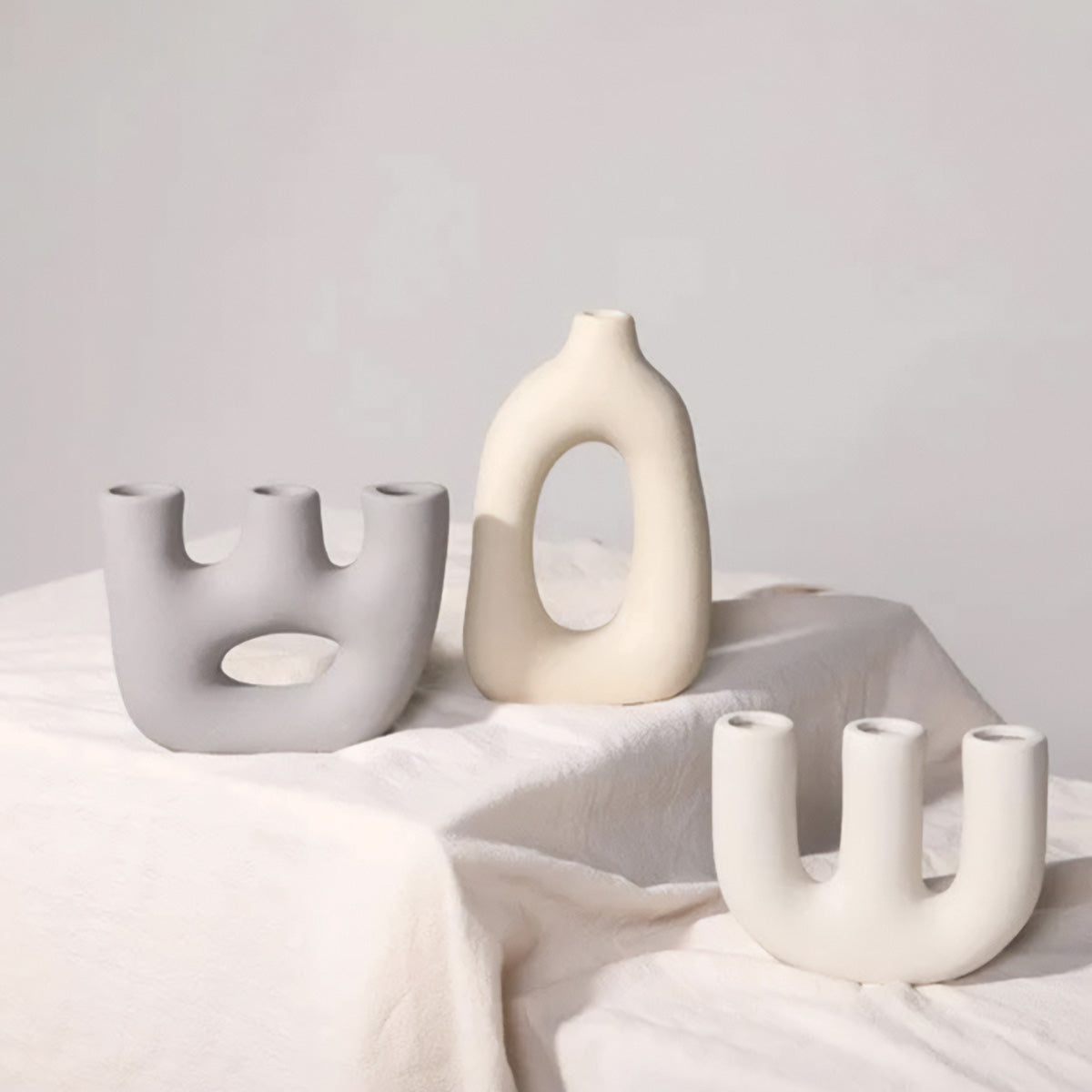 Fleur Ljus | Vase de Table en Céramique – Style Nouveau Classique – Élégance Givrée