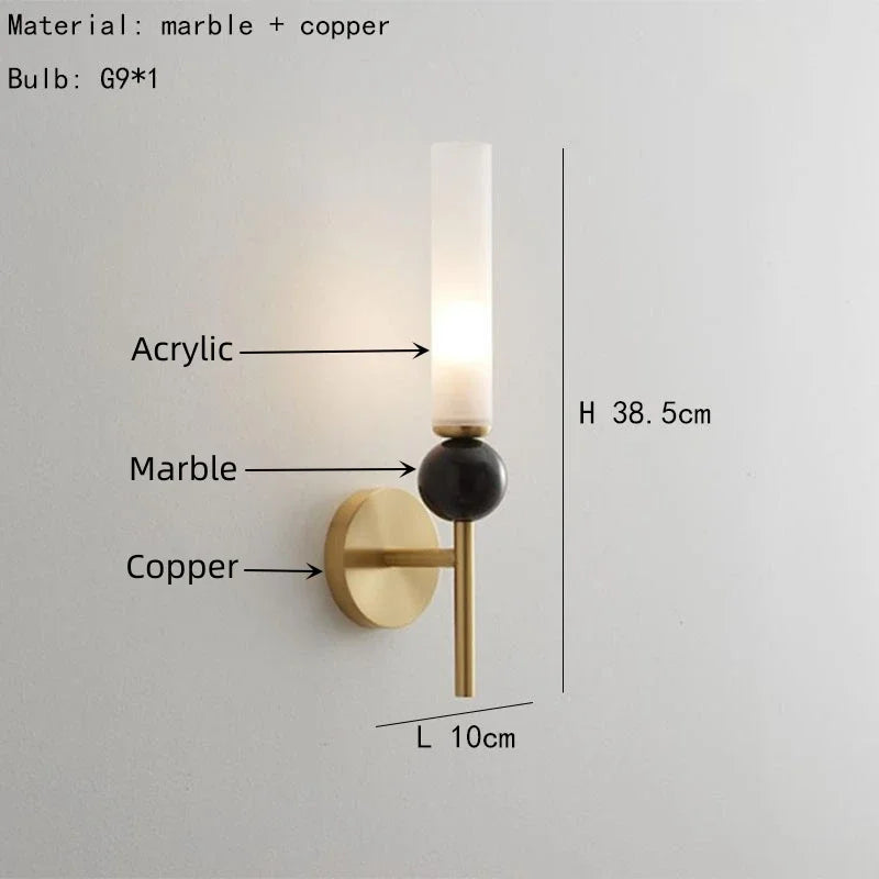 Mairme | Applique Murale en Marbre – Élégance moderne – G9 LED 5W
