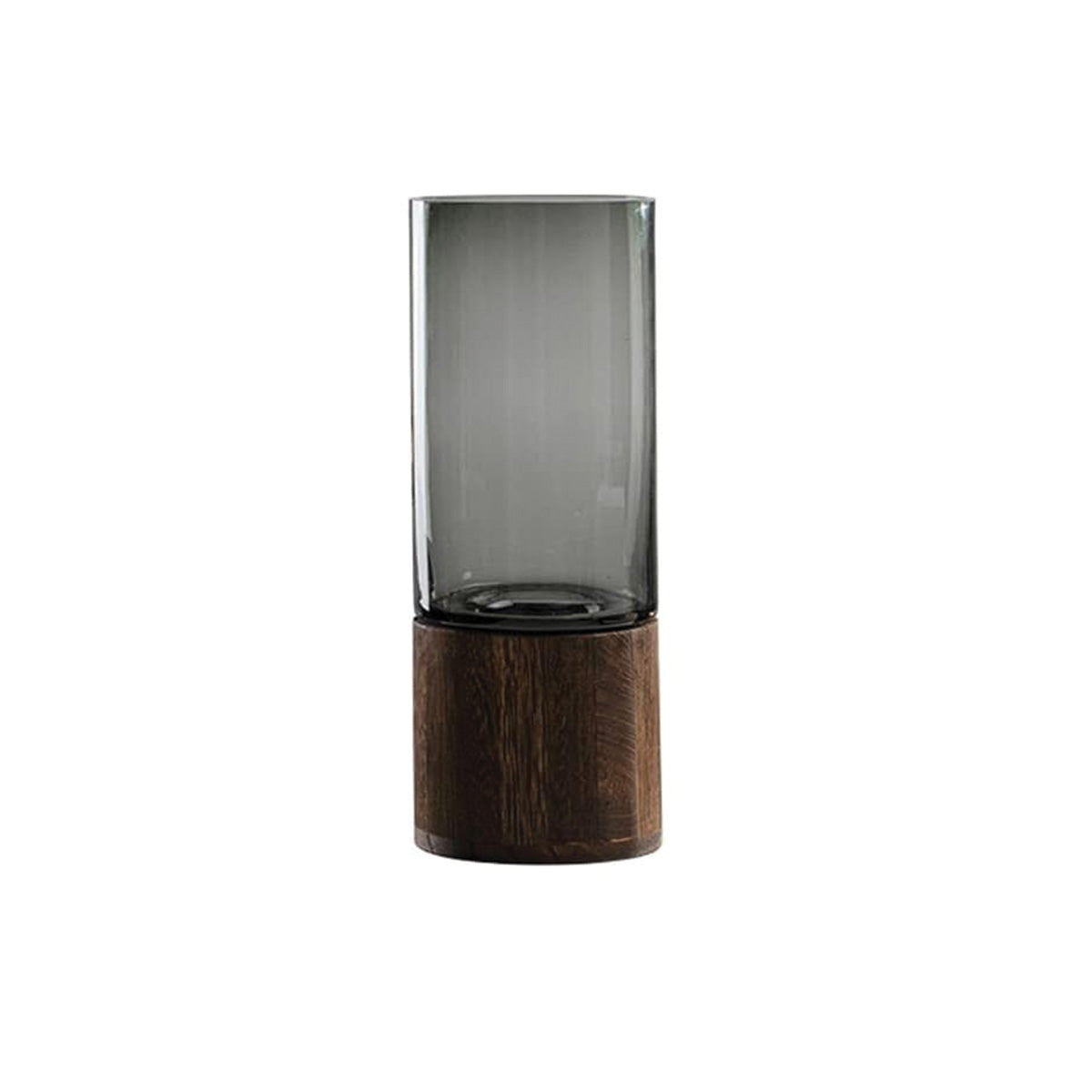 Vent Blå | Vase en verre et bois – Élégance naturelle