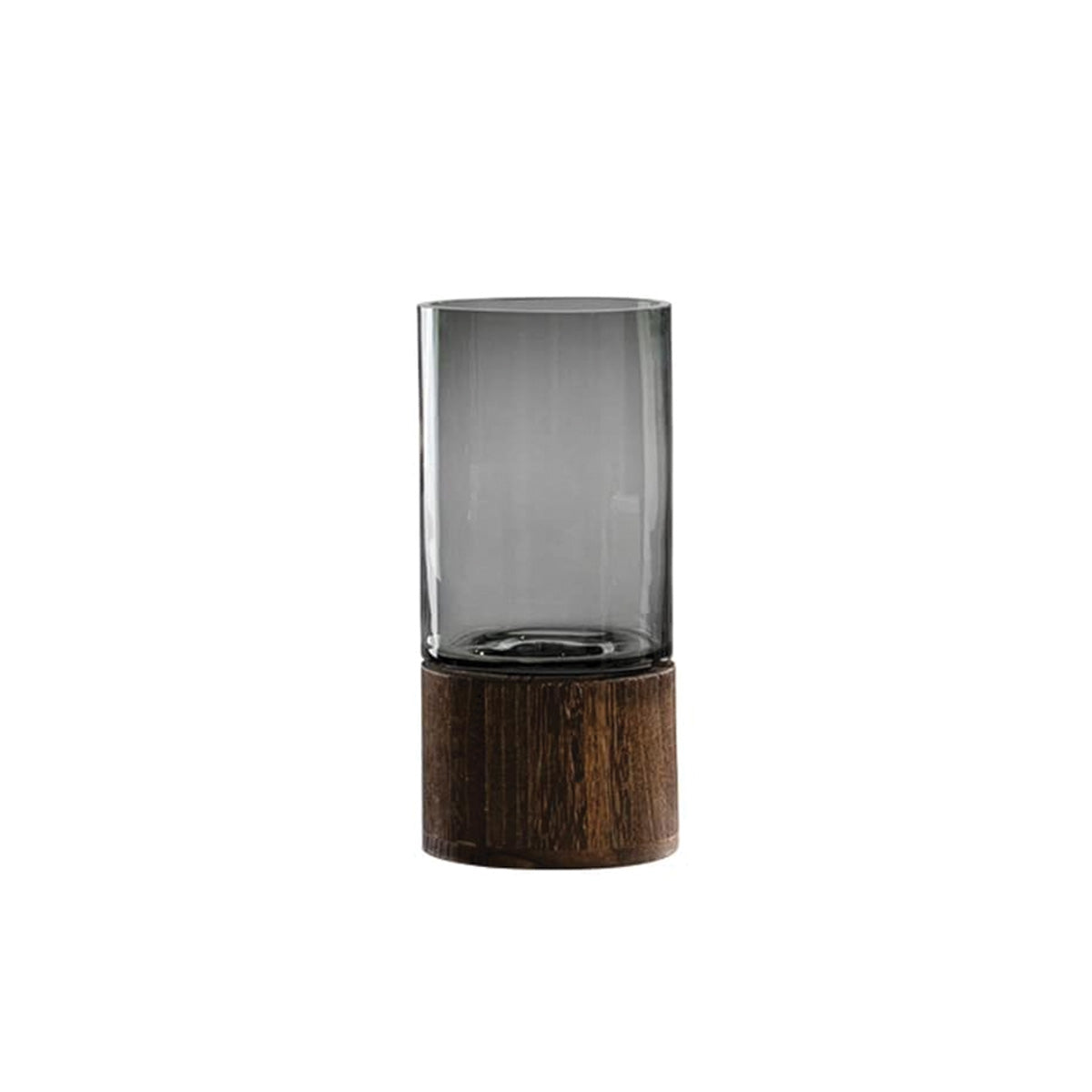 Vent Blå | Vase en verre et bois – Élégance naturelle