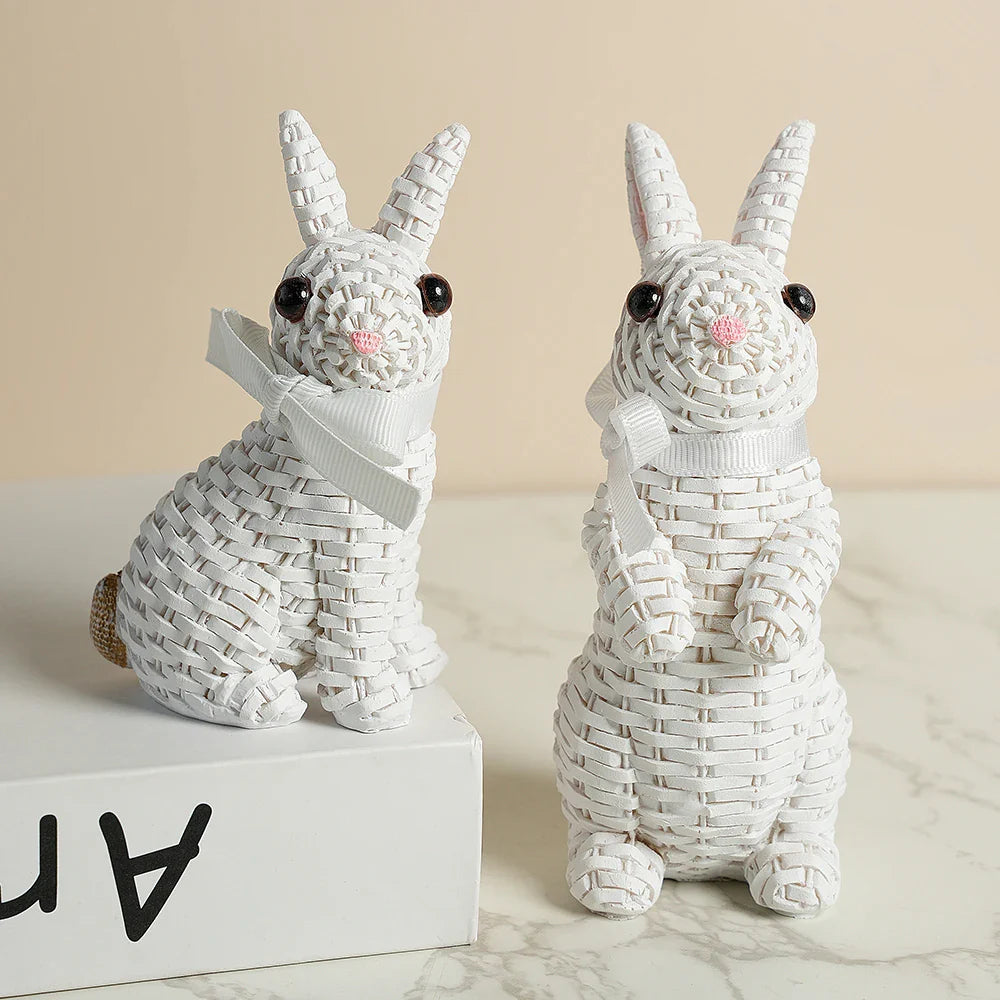 Lapins en osier rustiques Maris