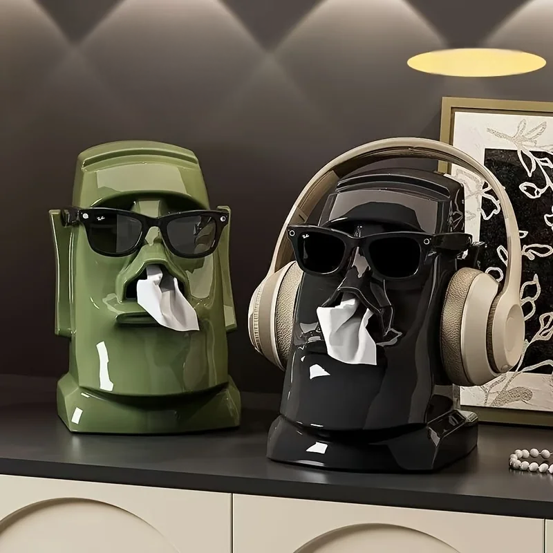 Boîte à mouchoirs Moai Tiki