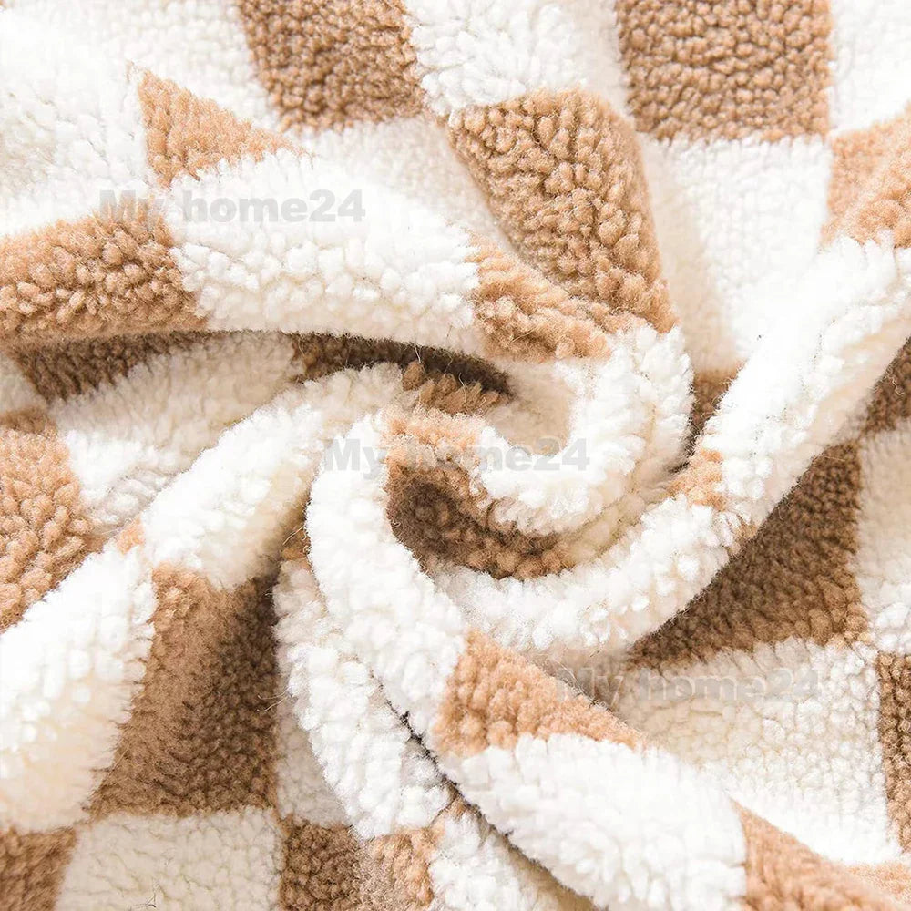 Housse de Coussin à Motif Vichy