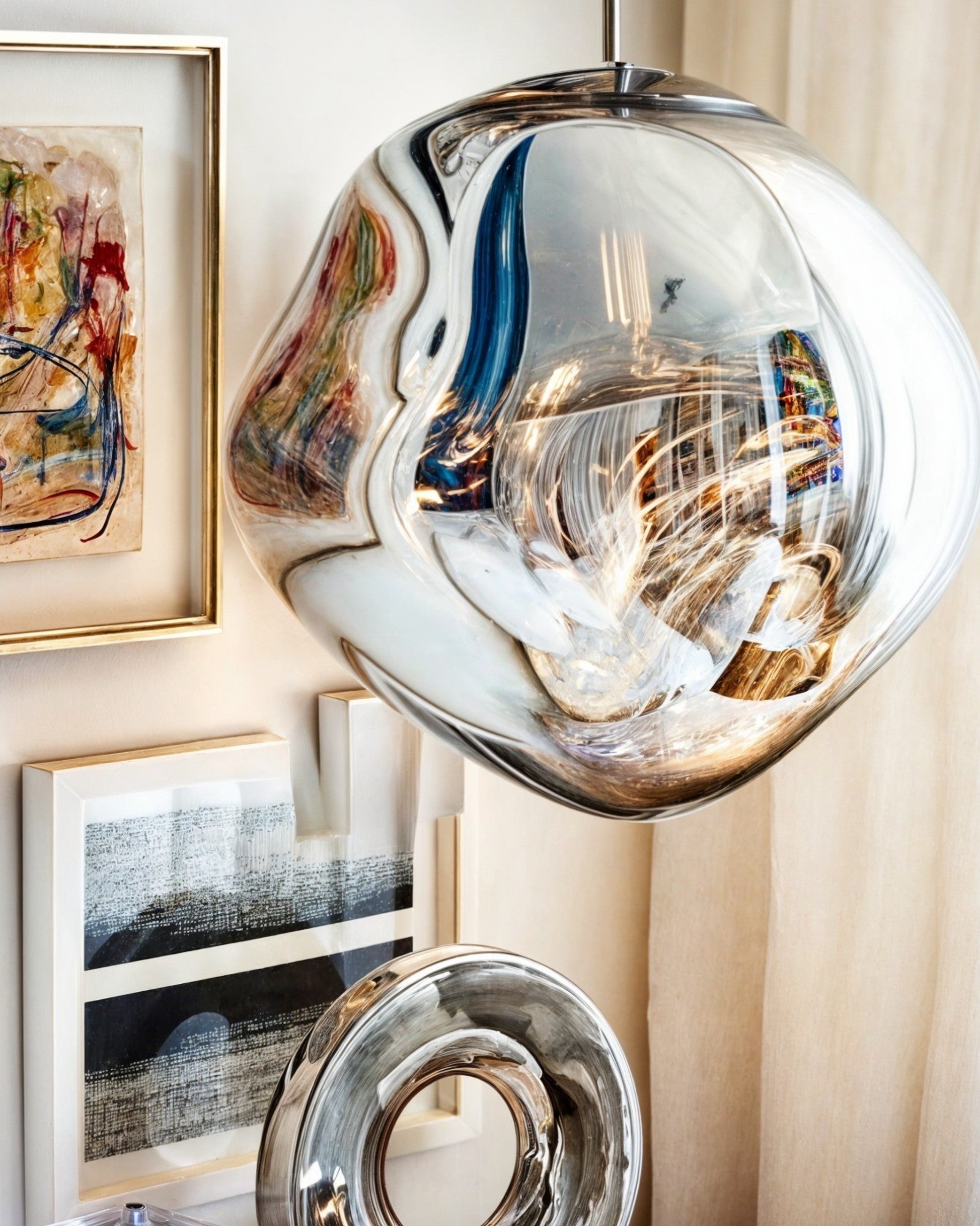 Lys Blå | Suspension LED – Design moderne en acrylique ambre