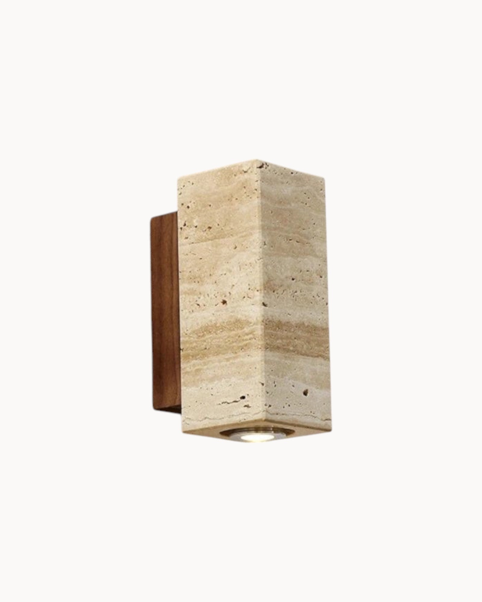 Douce Lind | Applique en Pierre Naturelle – Socle en Bois – Design Élégant