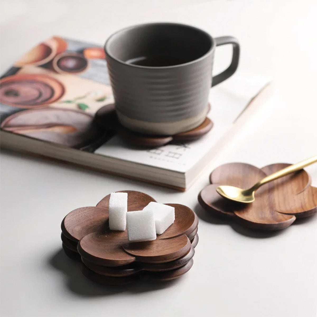 Brume Skon | Sous-verres en noyer – élégance naturelle – protection chic
