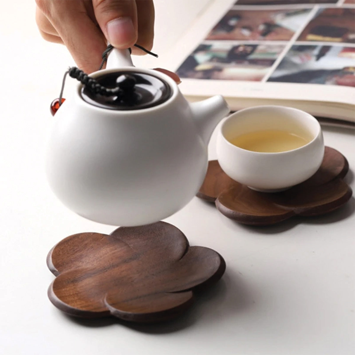 Brume Skon | Sous-verres en noyer – élégance naturelle – protection chic
