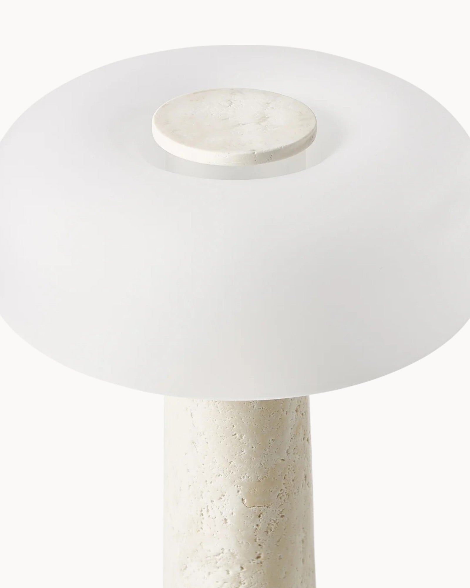 Mateil | Lampe de table élégante – verre blanc et marbre brun – Ø32cm