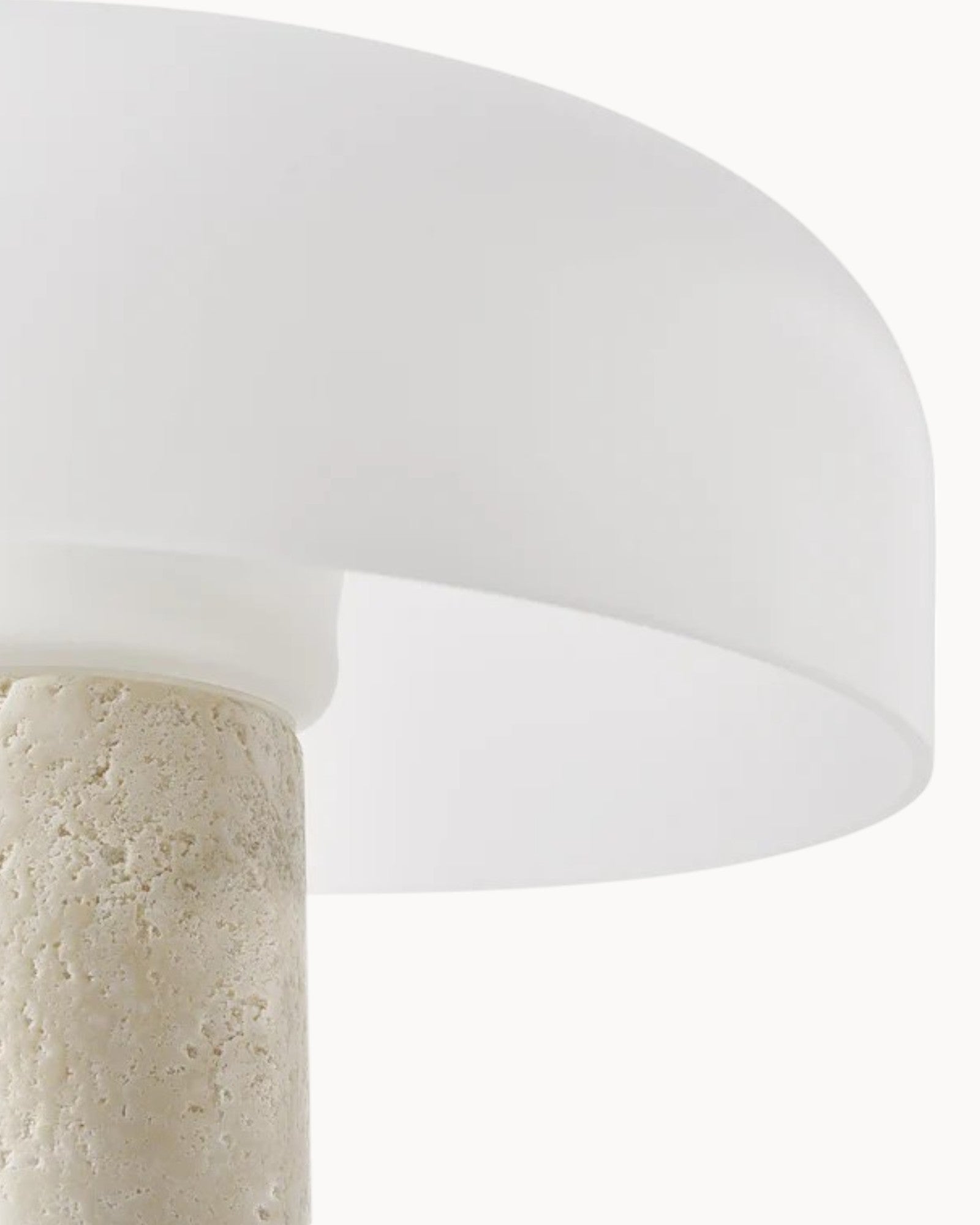 Mateil | Lampe de table élégante – verre blanc et marbre brun – Ø32cm