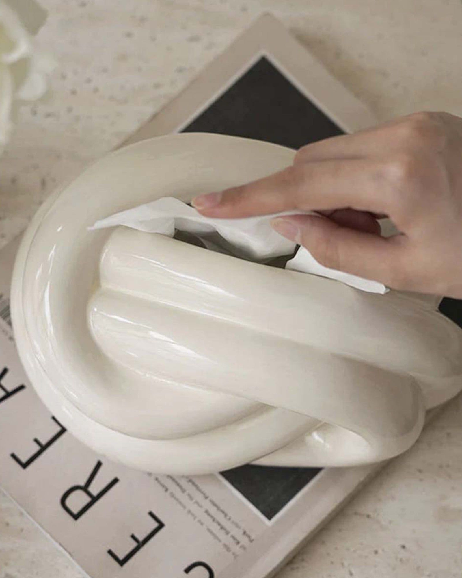 Pur Storm | Boîte à mouchoirs en céramique – Design moderne et minimaliste