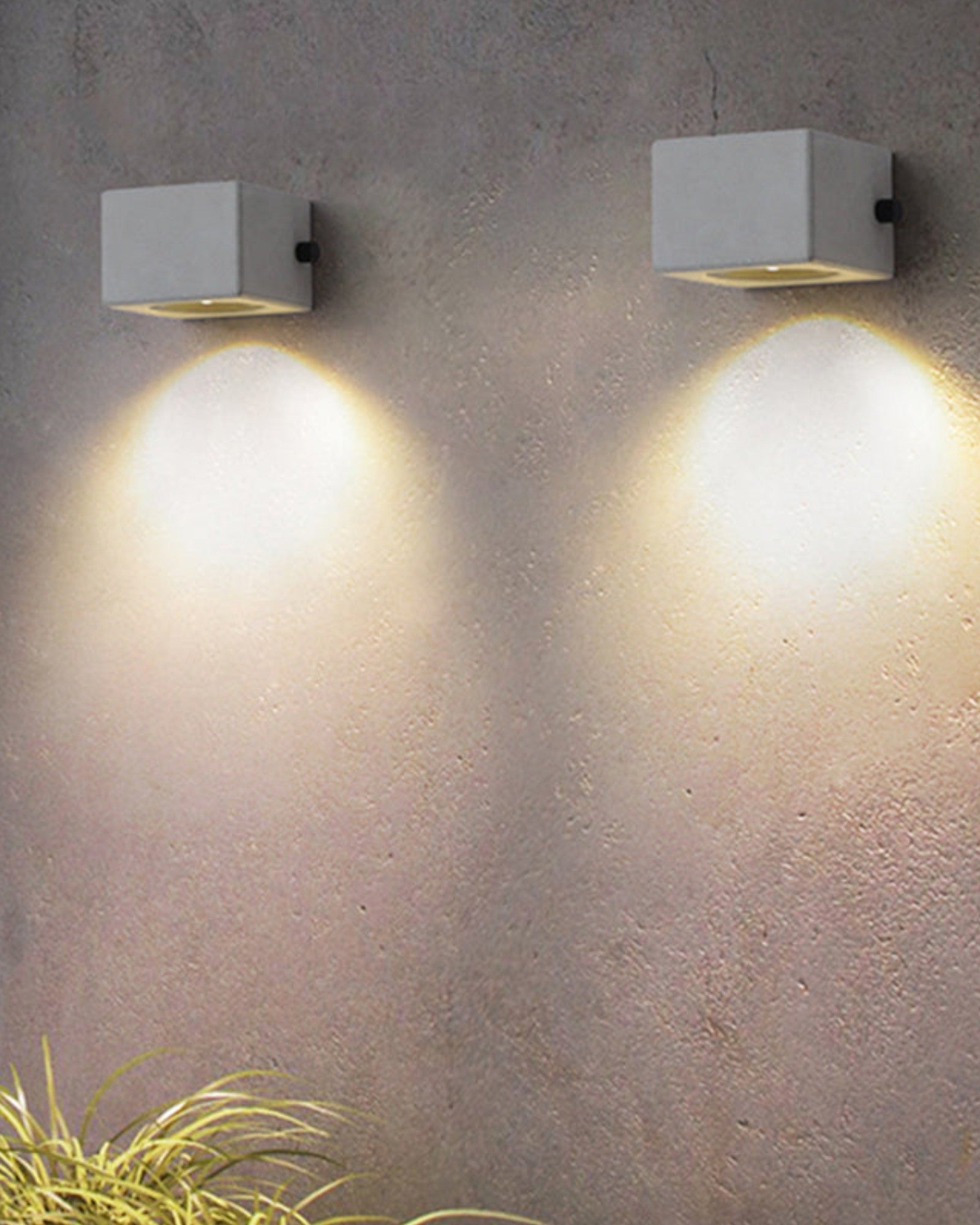 Lysair | Applique LED – Béton blanc & acrylique – Intérieur & extérieur – IP54