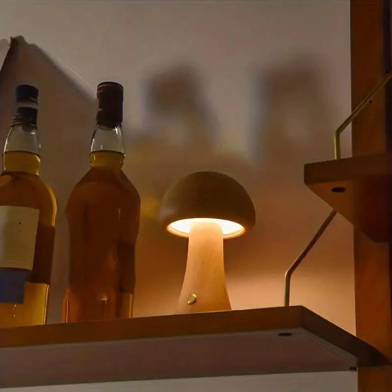 Berjus | Lampe de table sans fil – bois & mousse – dimmable