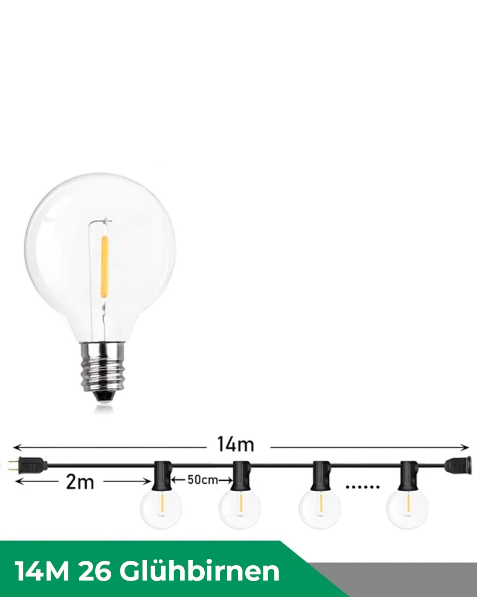 Bleord | Guirlande LED étanche – Blanc chaud – dimmable – 150m