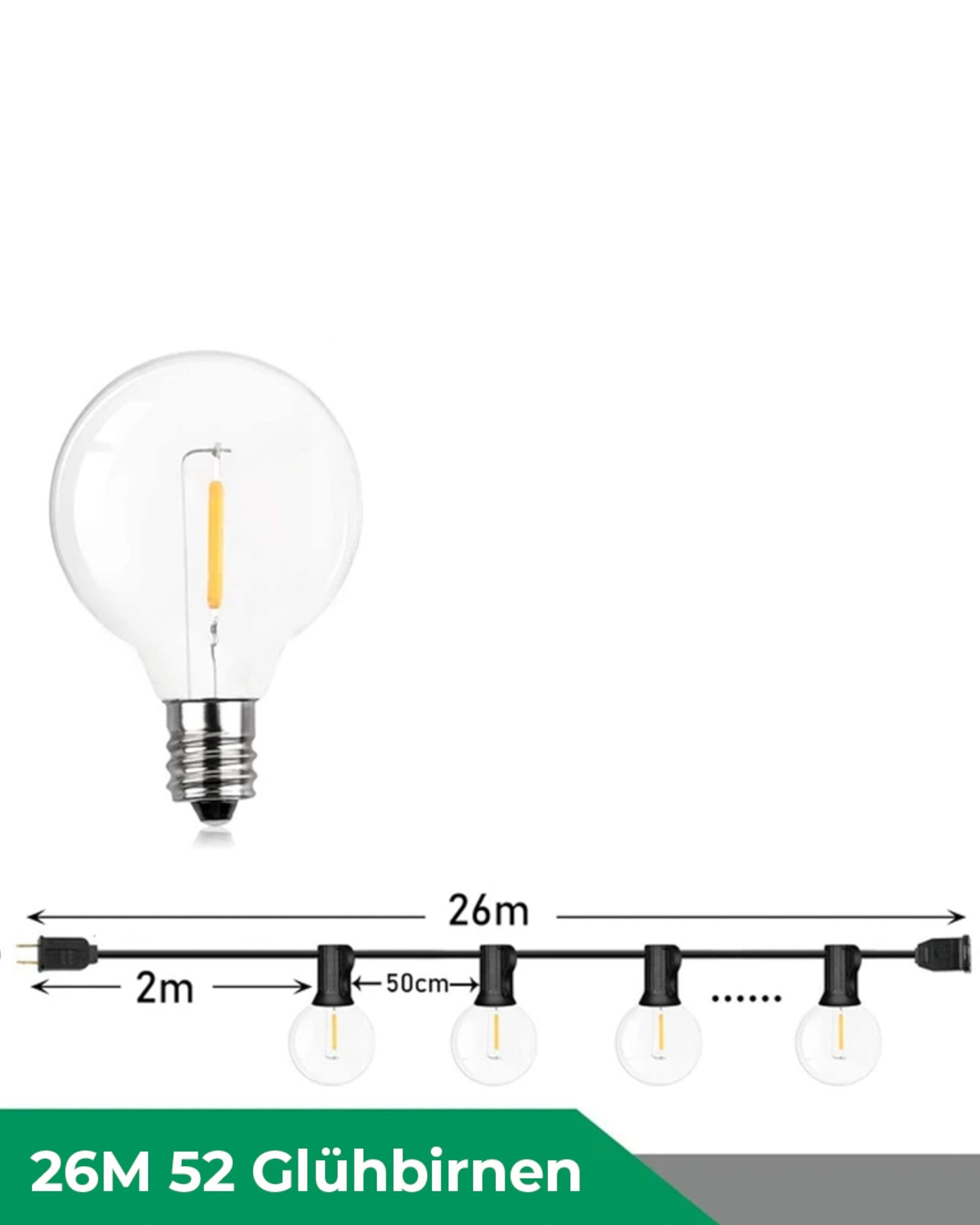 Bleord | Guirlande LED étanche – Blanc chaud – dimmable – 150m