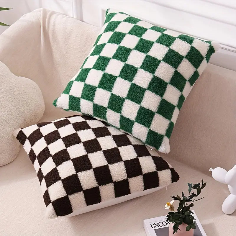 Housse de Coussin à Motif Vichy