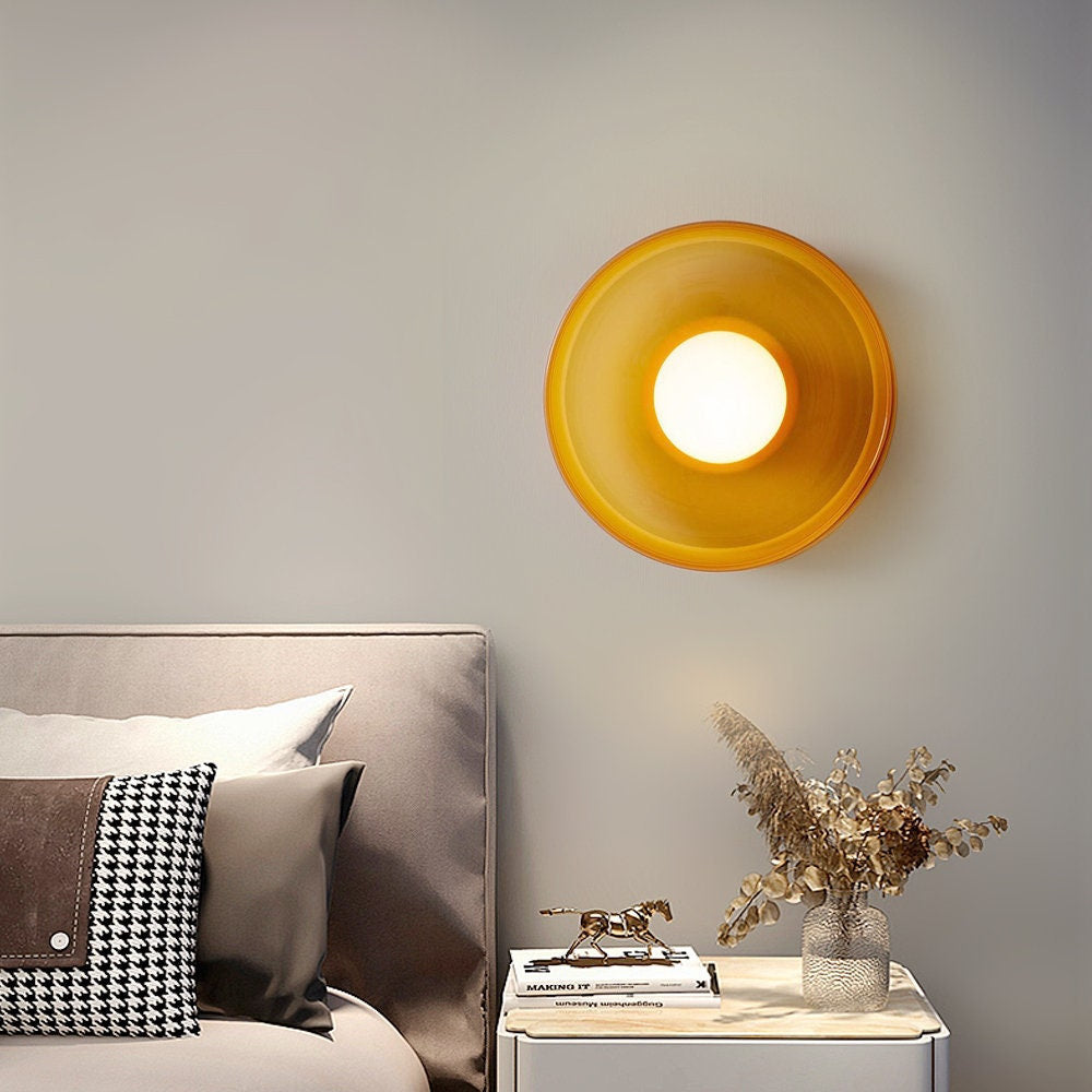 Skohic | Lustre moderne en verre ambre – G9 LED – 25/35cm – Éclairez avec style