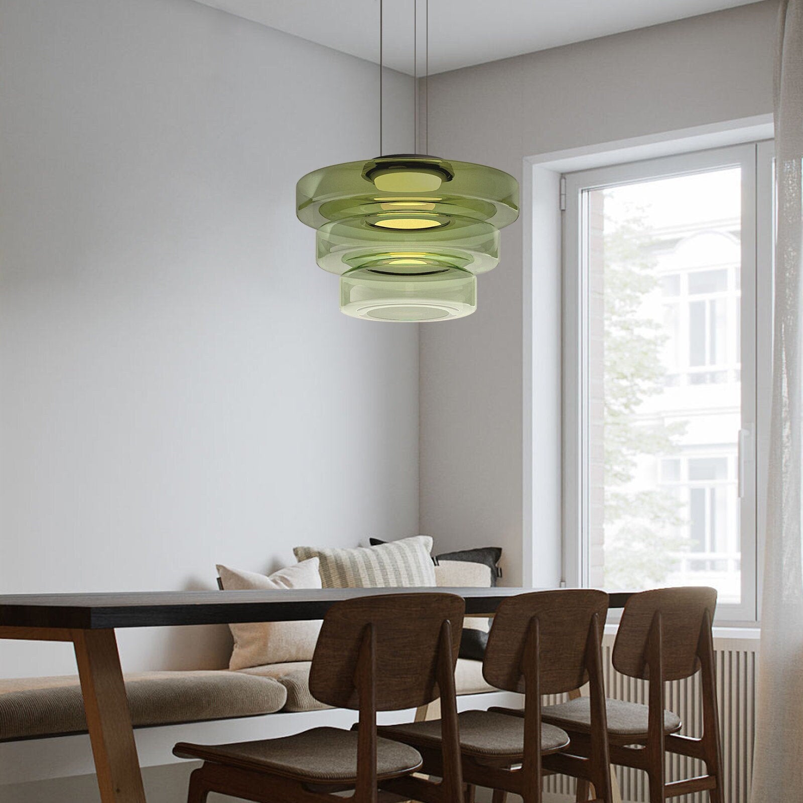 Linisk | Suspension en verre moderne - câble réglable - LED 12W
