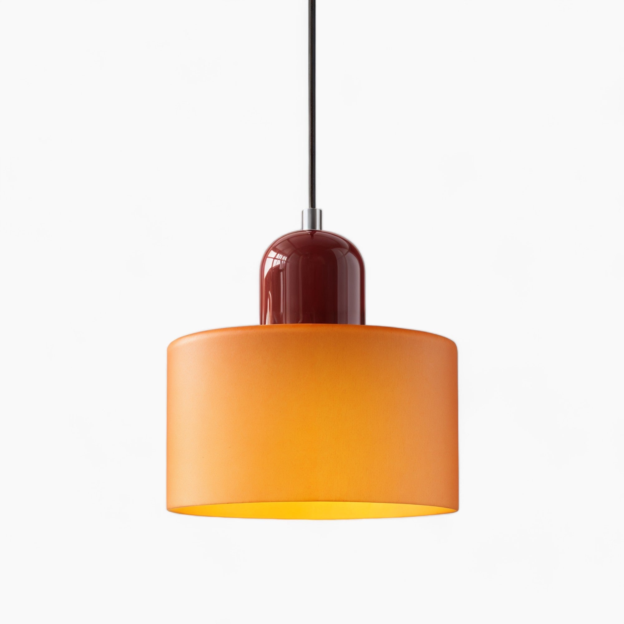 Neison | Suspension en verre orange – réglable en hauteur – moderne