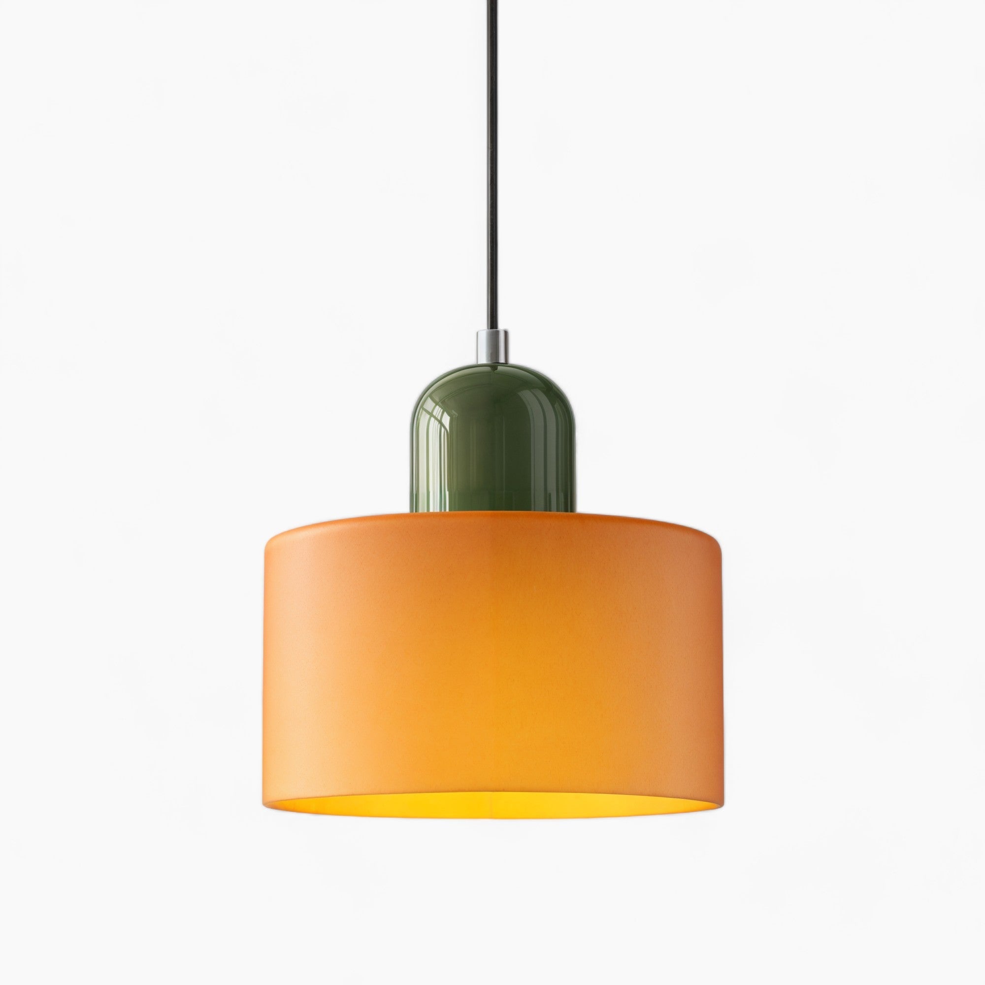 Neison | Suspension en verre orange – réglable en hauteur – moderne