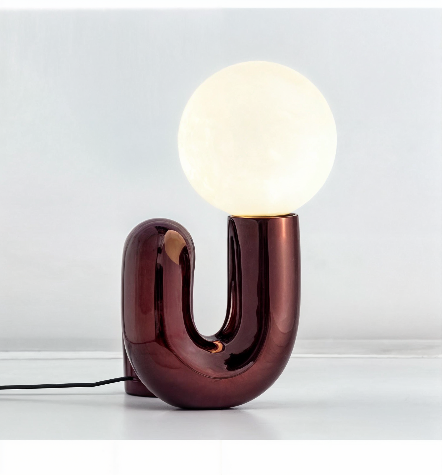 Neige Ljus | Lampe de table LED – abat-jour en verre – design moderne
