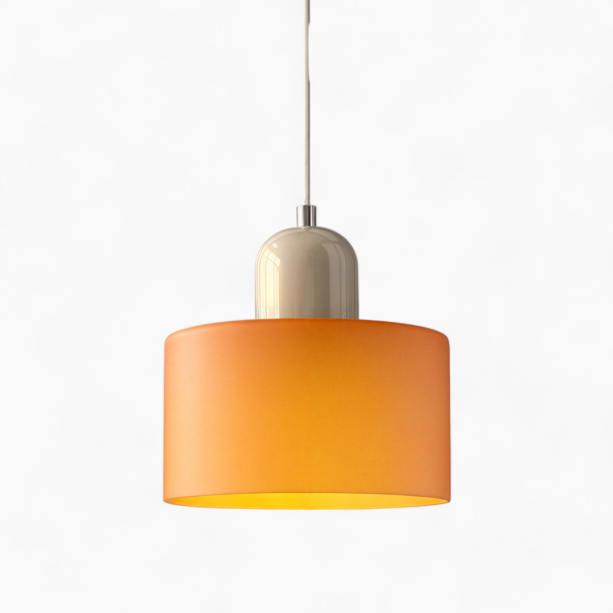 Neison | Suspension en verre orange – réglable en hauteur – moderne
