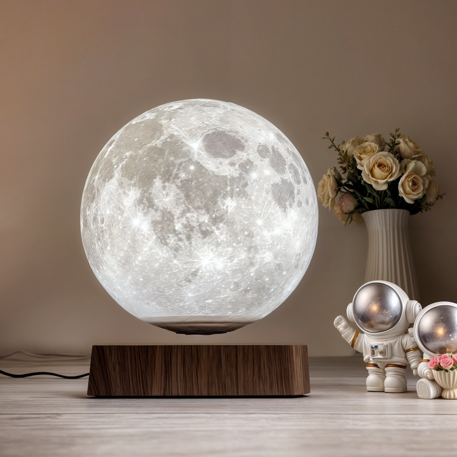 Skoumi | Lampe Lunaire Flottante – LED 3D tactile & télécommande