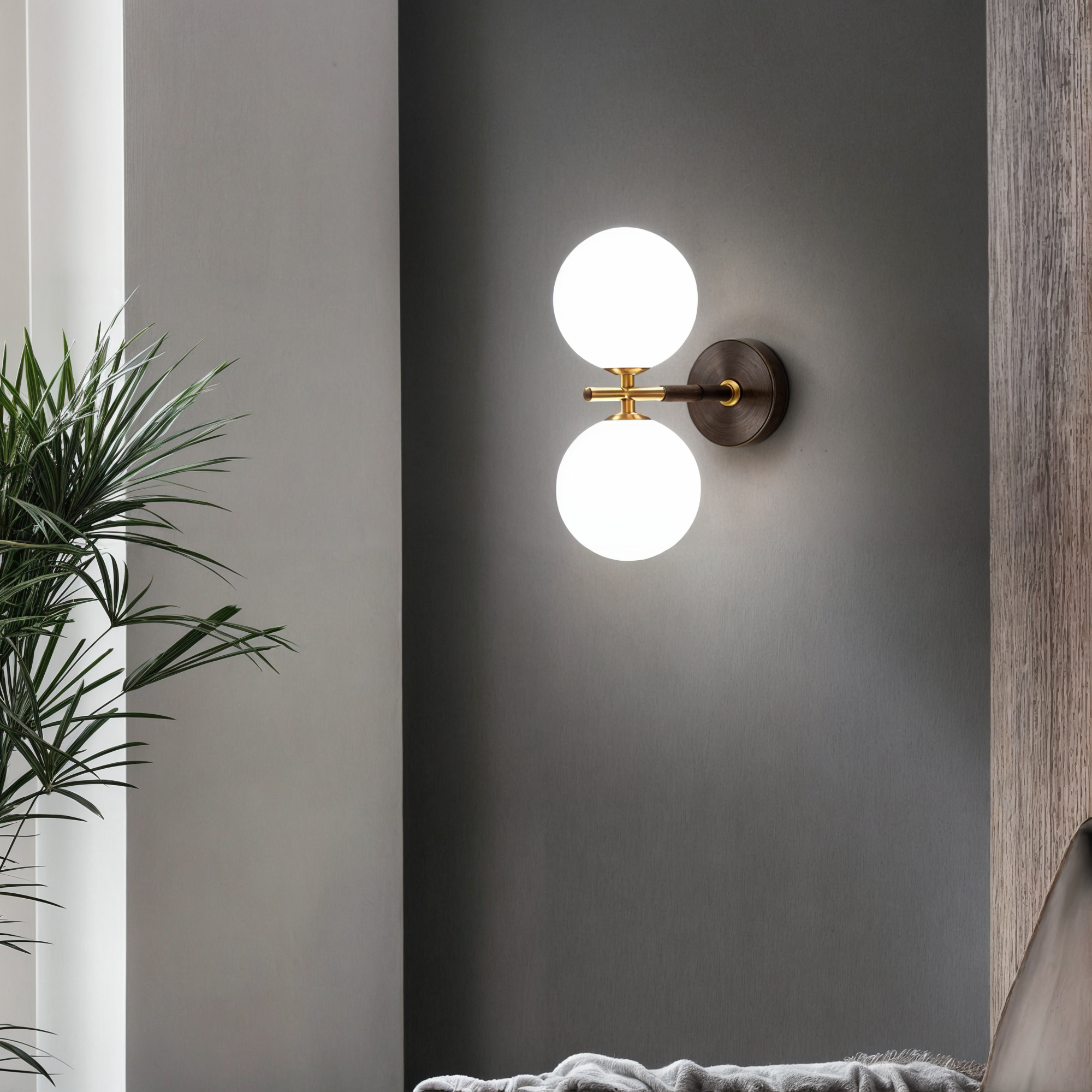 Lumi Blå | Applique murale moderne en cuivre – lumière chaude/froide – certifiée RoHS