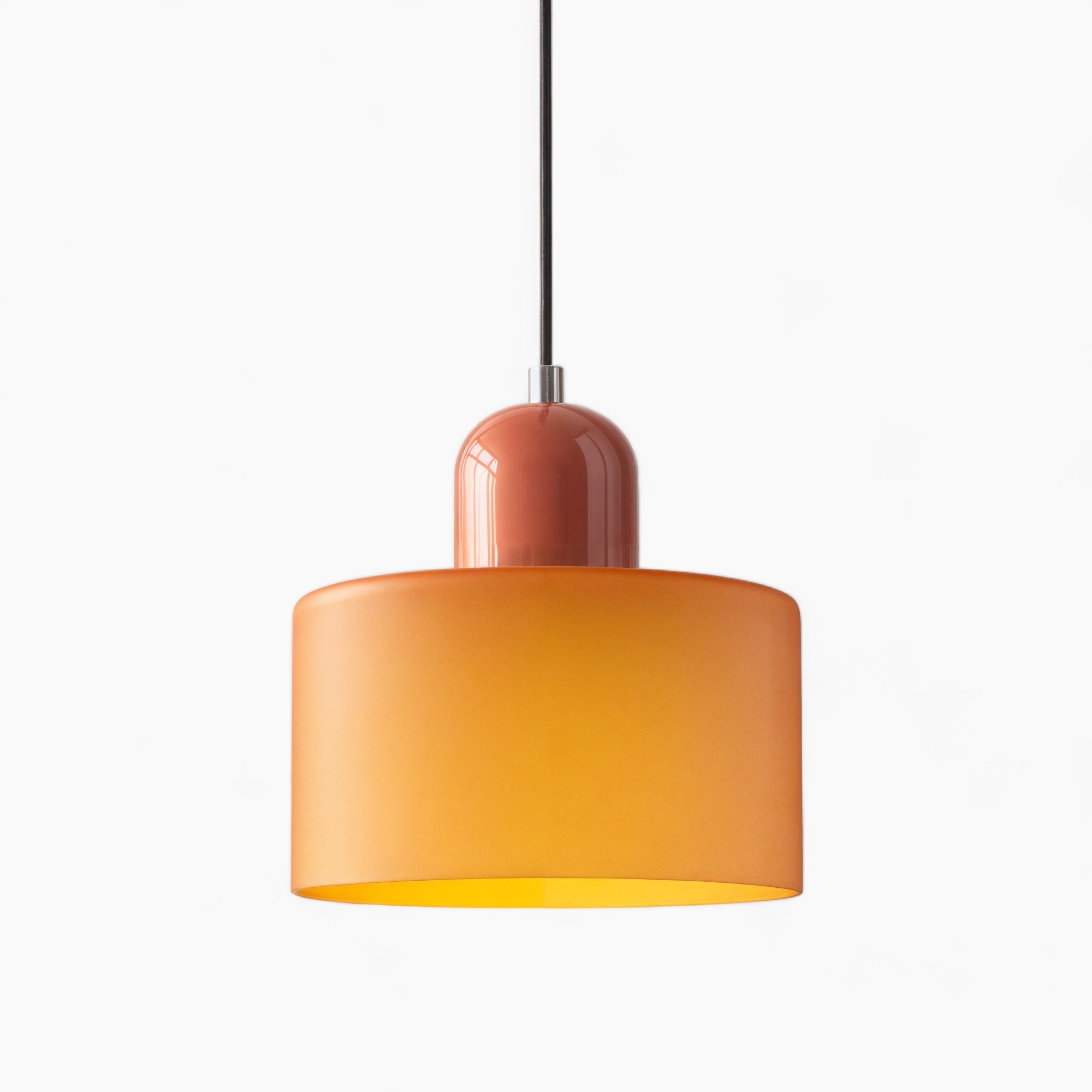 Neison | Suspension en verre orange – réglable en hauteur – moderne