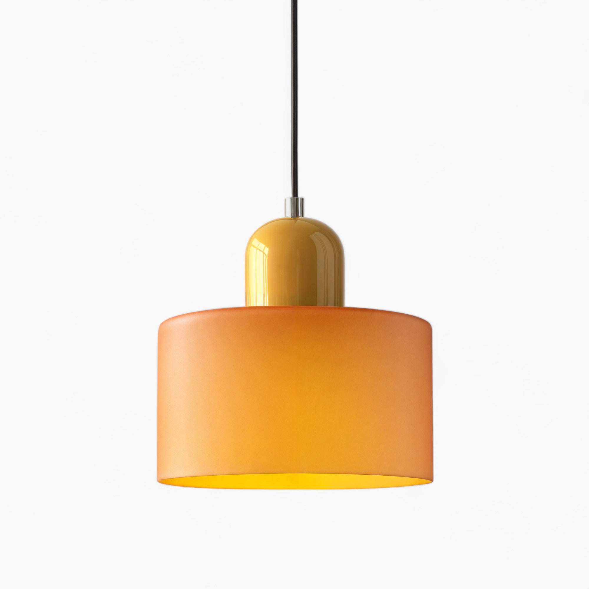 Neison | Suspension en verre orange – réglable en hauteur – moderne