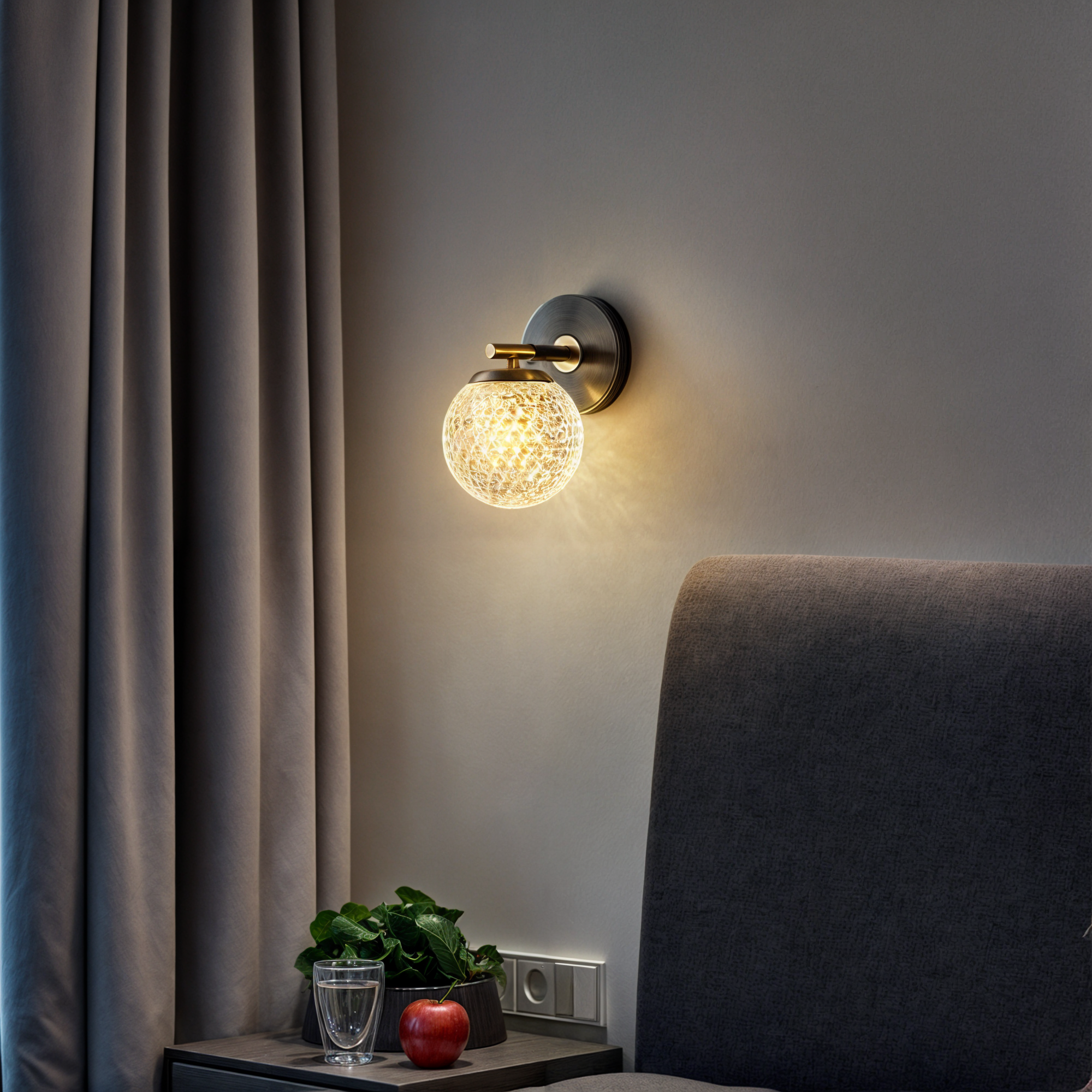 Lumi Blå | Applique murale moderne en cuivre – lumière chaude/froide – certifiée RoHS