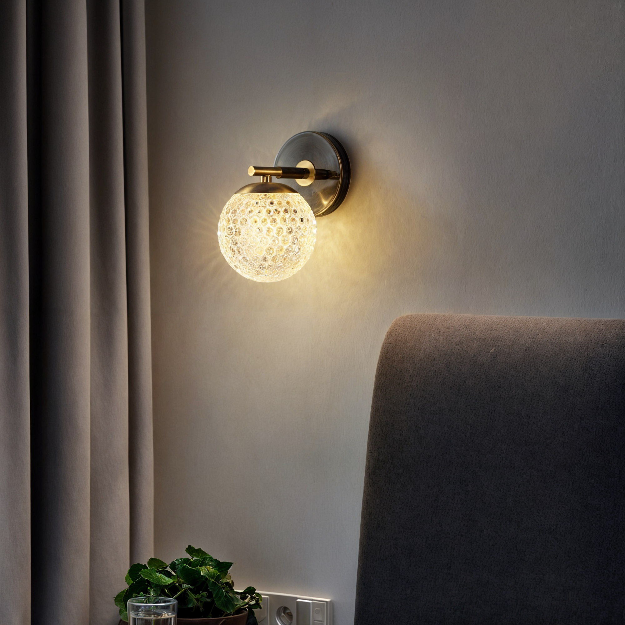Lumi Blå | Applique murale moderne en cuivre – lumière chaude/froide – certifiée RoHS