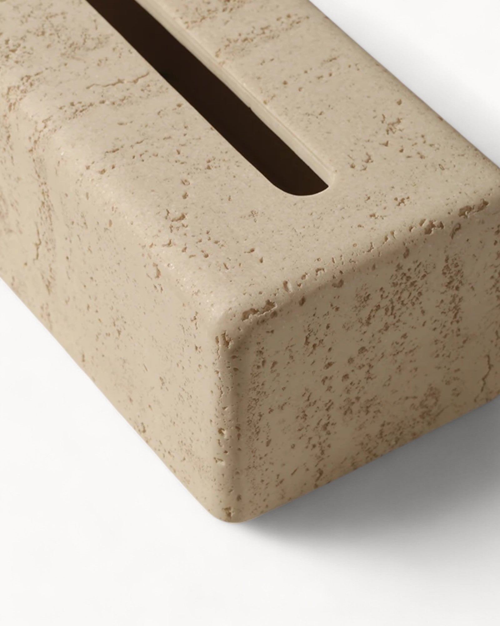 Linhic | Boîte à mouchoirs en travertin naturel – Élégance intemporelle